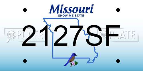 2127SF Missouri License Plate