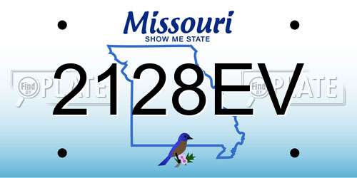 2128EV Missouri License Plate