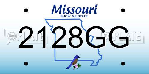 2128GG Missouri License Plate