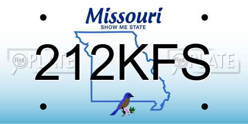 212KFS Missouri License Plate