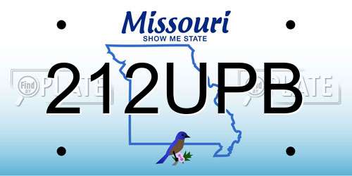 212UPB Missouri License Plate