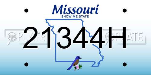 21344H Missouri License Plate