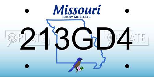 213GD4 Missouri License Plate