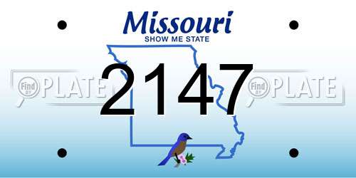 2147 Missouri License Plate