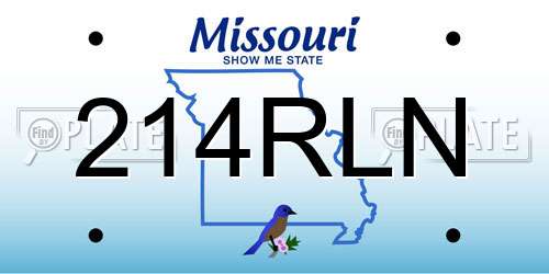 214RLN Missouri License Plate