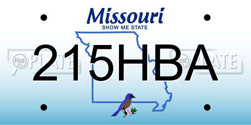 215HBA Missouri License Plate