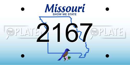 2167 Missouri License Plate