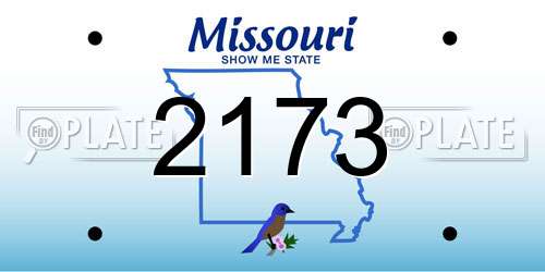 2173 Missouri License Plate