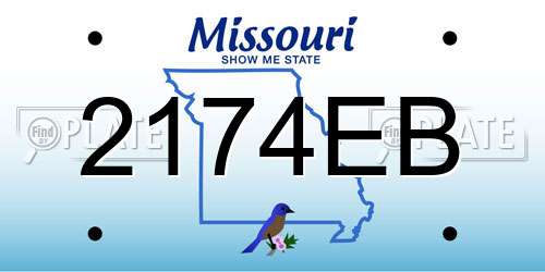 2174EB Missouri License Plate