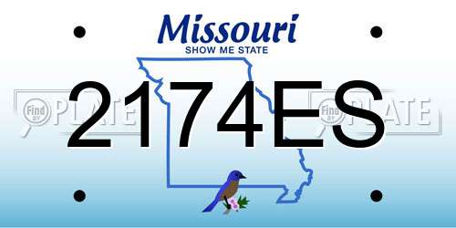 2174ES Missouri License Plate