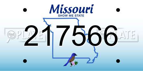 217566 Missouri License Plate