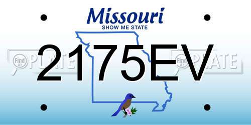 2175EV Missouri License Plate