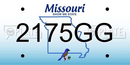 2175GG Missouri License Plate