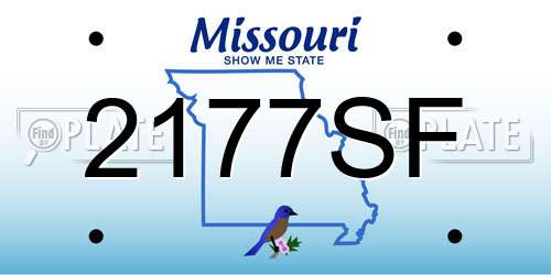 2177SF Missouri License Plate