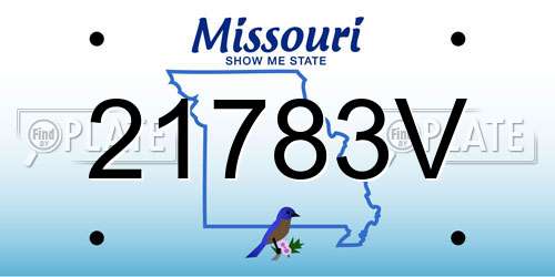 21783V Missouri License Plate