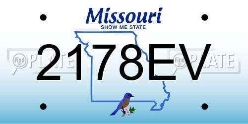 2178EV Missouri License Plate