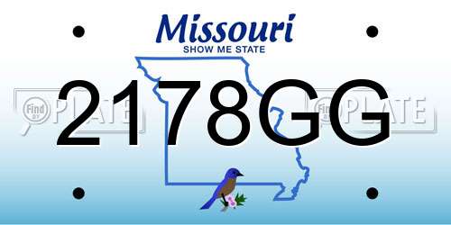 2178GG Missouri License Plate