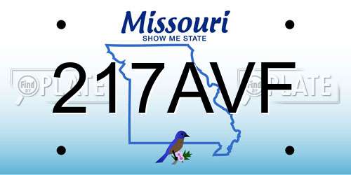 217AVF Missouri License Plate