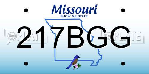 217BGG Missouri License Plate