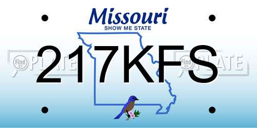 217KFS Missouri License Plate