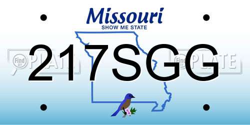 217SGG Missouri License Plate