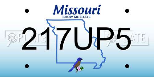 217UP5 Missouri License Plate