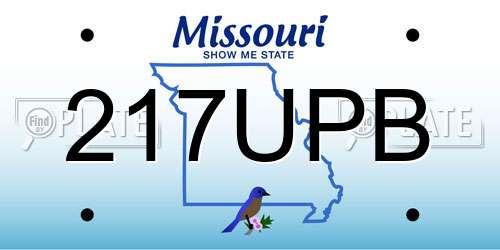 217UPB Missouri License Plate