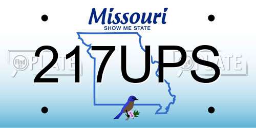 217UPS Missouri License Plate
