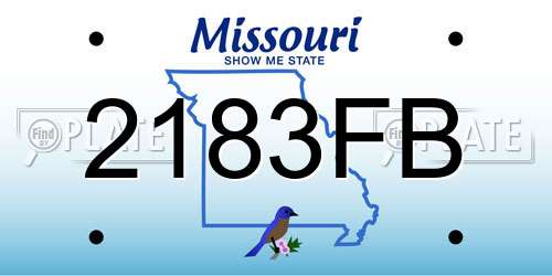 2183FB Missouri License Plate