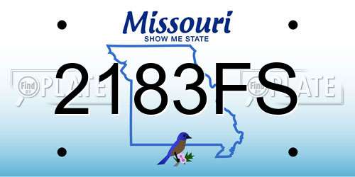 2183FS Missouri License Plate