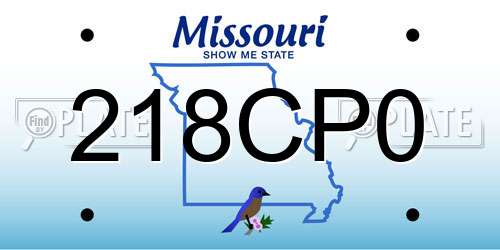 218CP0 Missouri License Plate