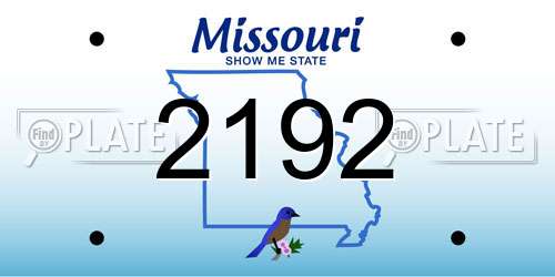 2192 Missouri License Plate