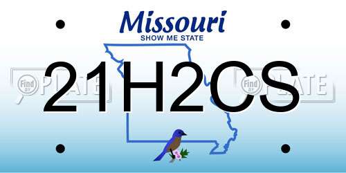 21H2CS Missouri License Plate