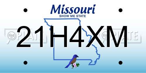 21H4XM Missouri License Plate