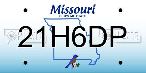 21H6DP Missouri License Plate
