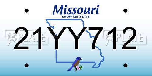 21YY712 Missouri License Plate