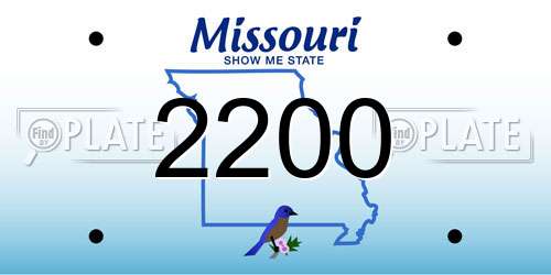 2200 Missouri License Plate