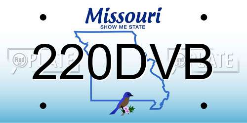 220DVB Missouri License Plate