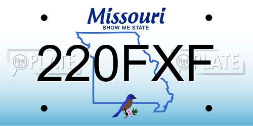 220FXF Missouri License Plate