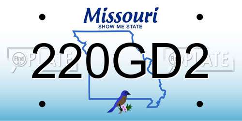 220GD2 Missouri License Plate