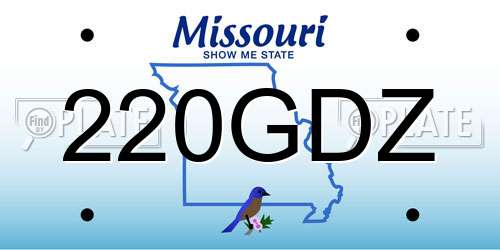 220GDZ Missouri License Plate