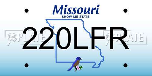 220LFR Missouri License Plate