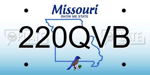 220QVB Missouri License Plate