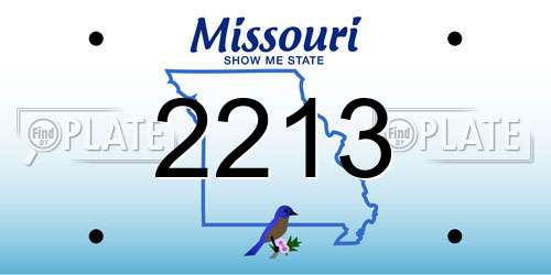 2213 Missouri License Plate
