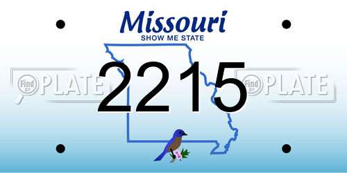 2215 Missouri License Plate