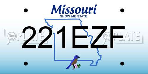 221EZF Missouri License Plate