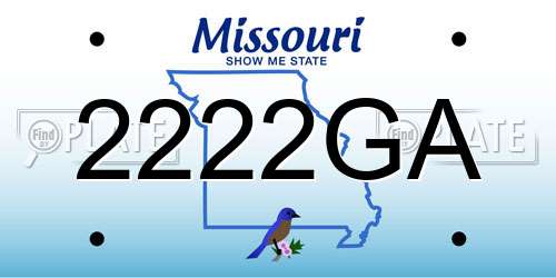 2222GA Missouri License Plate