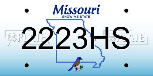 2223HS Missouri License Plate