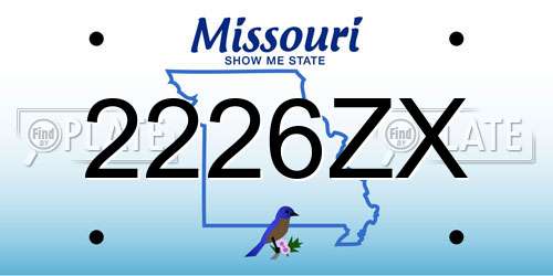 2226ZX Missouri License Plate