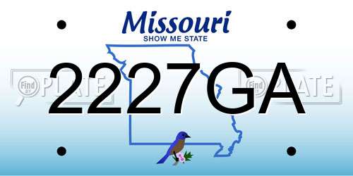 2227GA Missouri License Plate